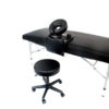 massage table with massage desk top device and stool