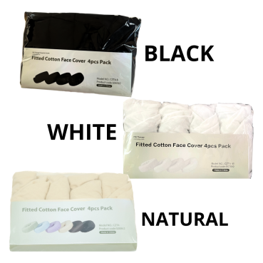 4 Pack - Fitted Cotton Face Rest Covers
