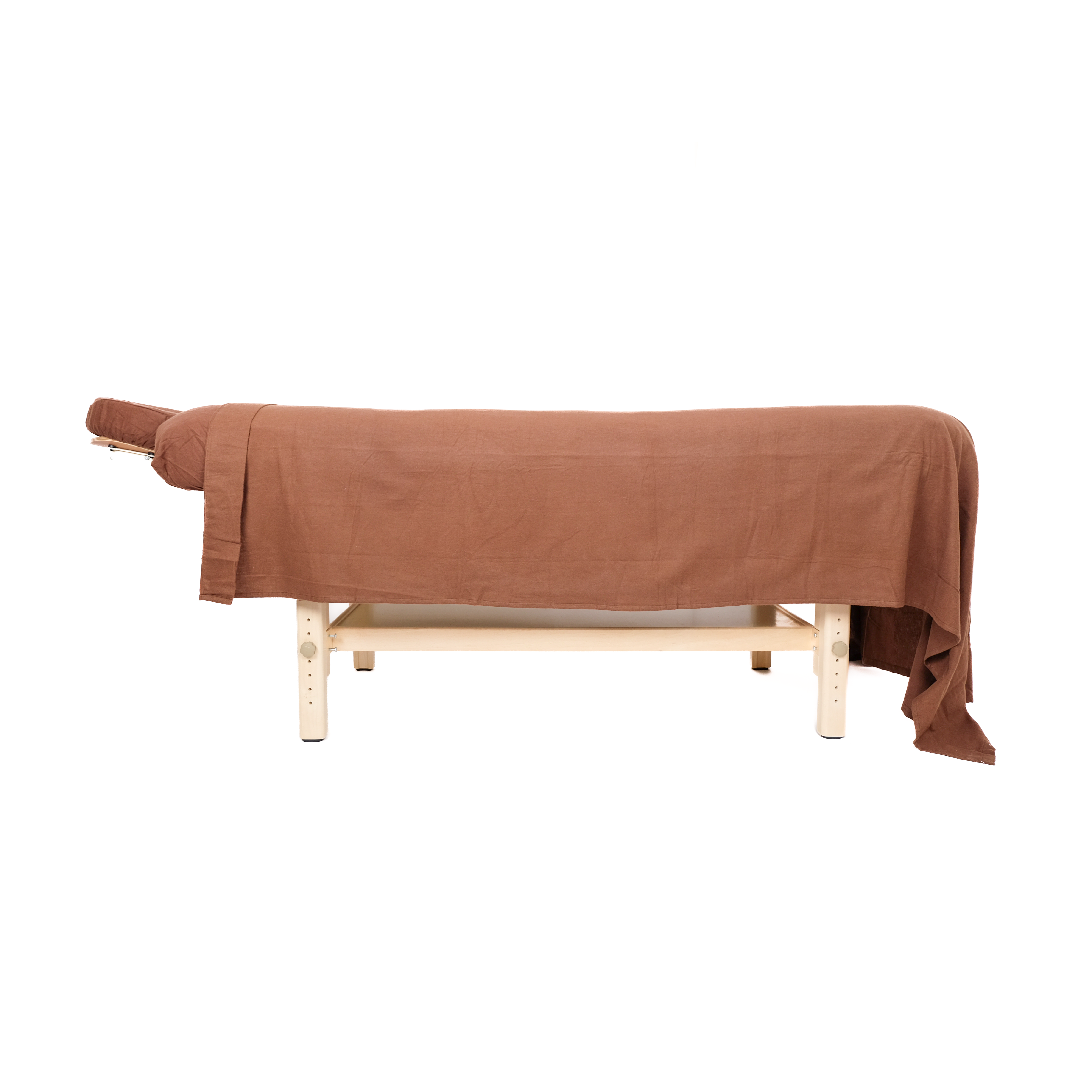 Cotton Massage Table Sheet Sets Flat, Fitted, and face rest cover Chocolate