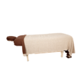 Chocolate linen and beige & cream massage spa cotton knit blanket