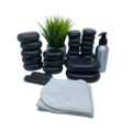 hot stone set diamond cut basalt sets